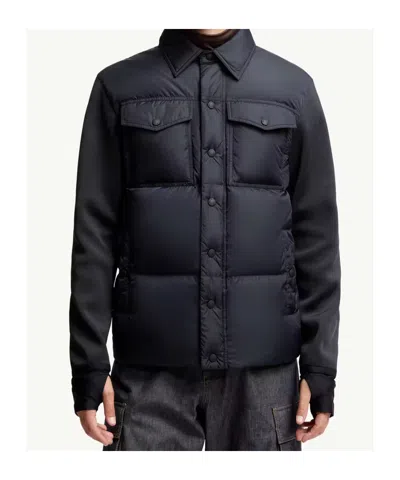 Moncler Padded Zip-up Cardigan In Blue