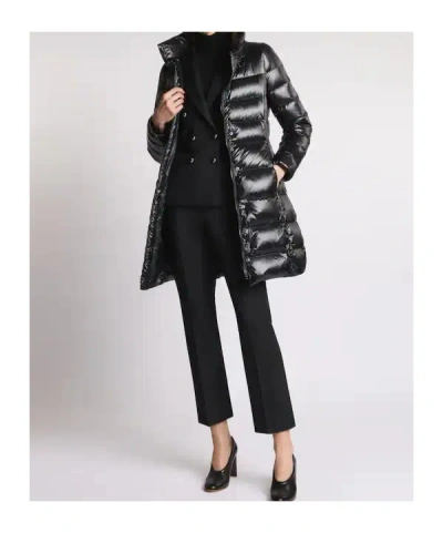 Fay Cropped Black Nylon Down Jacket With Iconic Fastening And Windproof Cuffs In Black