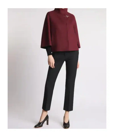 Fay Wool Cape Jacket In Red