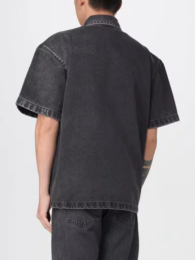 7 For All Mankind `over Camp Shirt Caviar` Shirt In Black