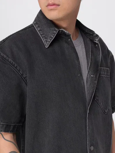7 For All Mankind `over Camp Shirt Caviar` Shirt In Black