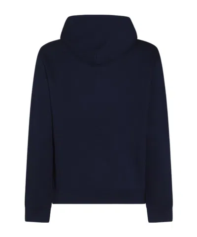 Polo Ralph Lauren Zip-up Hoodie With Drawstring Hood And Kangaroo Pockets In Blue