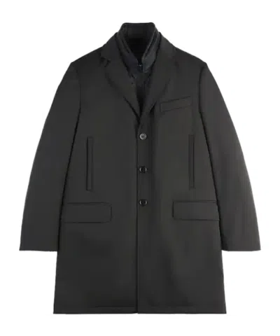 Fay Three-button Single-breasted Coat In Black
