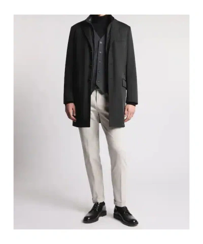 Fay Three-button Single-breasted Coat In Black