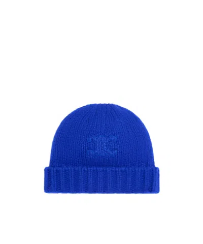 Celine Triomphe Beanie In Cashmere And Silk In Brown