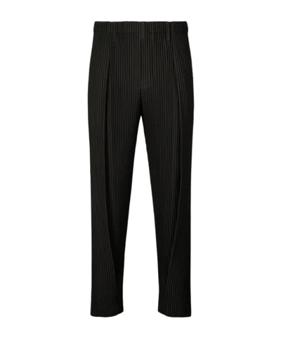 Issey Miyake Ns Coke Gray Compleat Pleated Knitted Trousers In Black