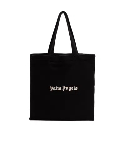 Palm Angels Rectangular Tote Bag Logo Design In Black