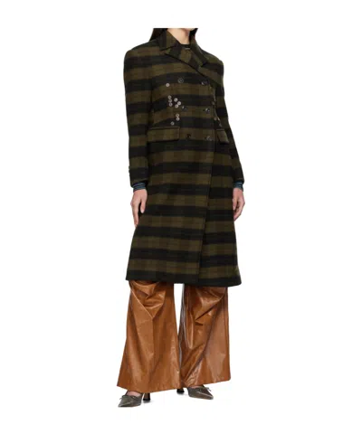 Andersson Bell Lacie Check Buttons Coat In Multi