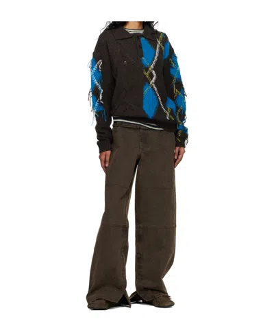 Andersson Bell Brown Folded Work Trousers In Brown