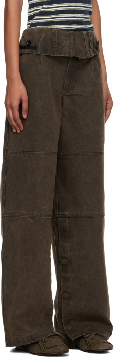 Andersson Bell Brown Folded Work Trousers In Brown