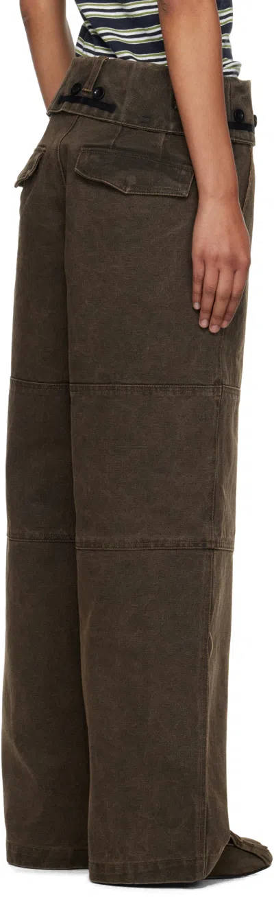 Andersson Bell Brown Folded Work Trousers In Brown