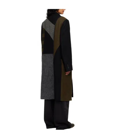 Andersson Bell Multicolor Patchwork Wool Coat In Black