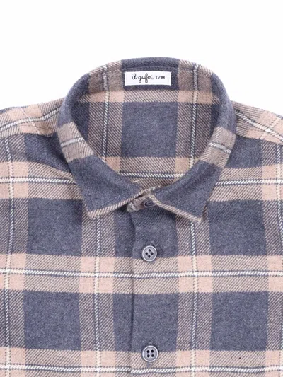 Il Gufo Patterned Cotton Shirt In Blue