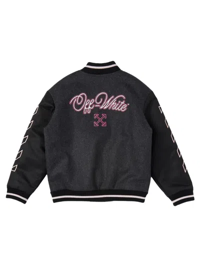 Off-white Patch Varsity Jacket In Black