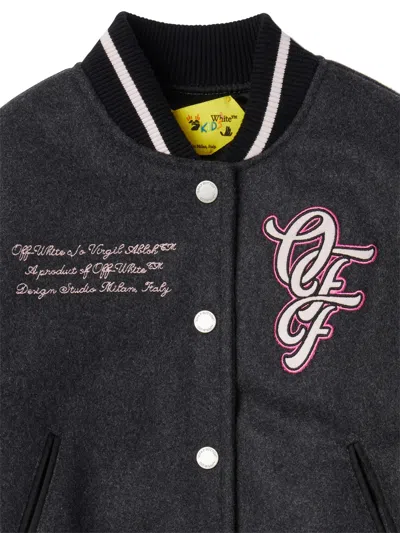 Off-white Patch Varsity Jacket In Black