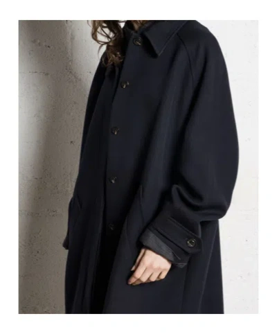 Soeur Wool Coat Featuring High Collar And Long Sleeves In Black