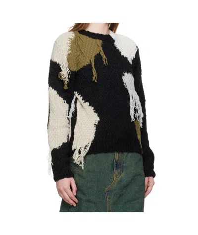 Andersson Bell Black Sylvia Abstract Patchwork Sweater In Black