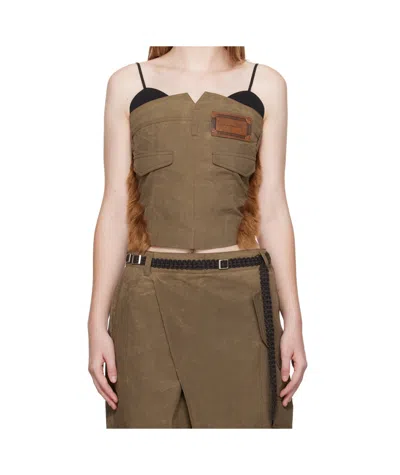 Andersson Bell Trouser Custom Bustier Top In Brown
