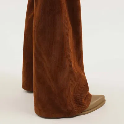1989 Studio Corduroy Flared Leather Pants In Brown
