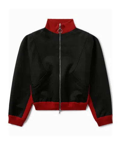 1989 Studio Reversible Jacket Ribbed Collar Cuffs Side Pockets In Red