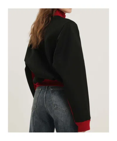 1989 Studio Reversible Jacket Ribbed Collar Cuffs Side Pockets In Red