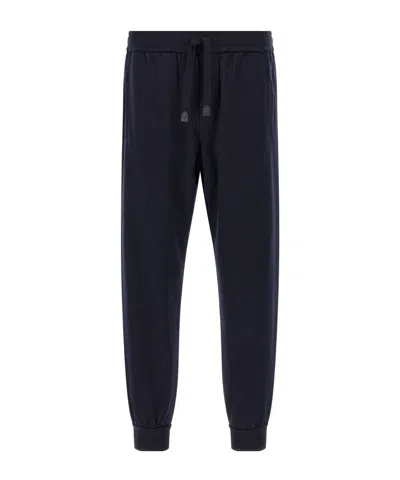 Brioni Cotton And Cashmere Joggers In Blue