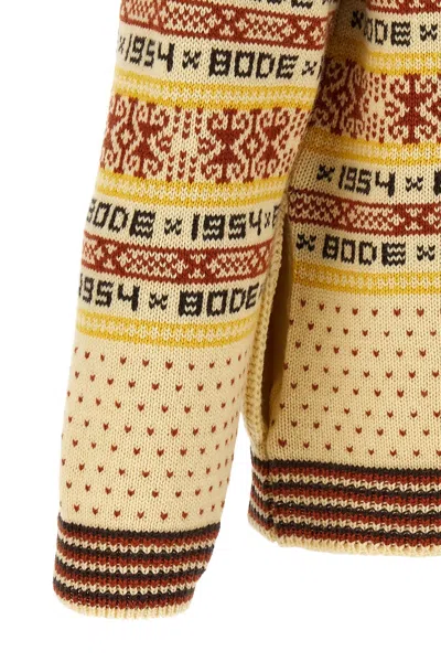 Bode Marzipan Jacquard-knit Wool Cardigan In Yellow