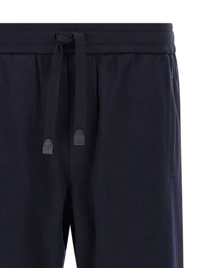 Brioni Cotton And Cashmere Joggers In Blue