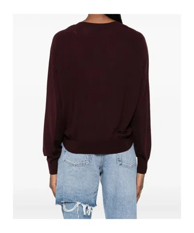 Elisabetta Franchi Maglia Con Scollo A V In Misto Lana In Red