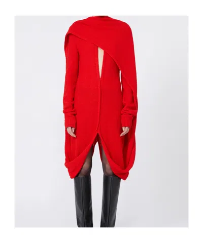 Sportmax Robe En Maille Bouclée In Red