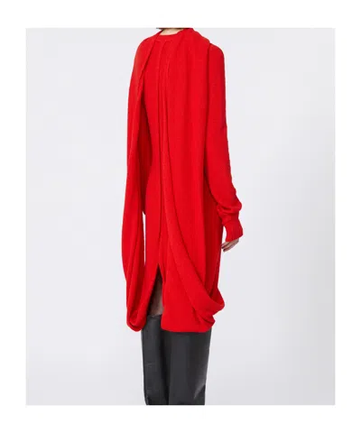 Sportmax Robe En Maille Bouclée In Red
