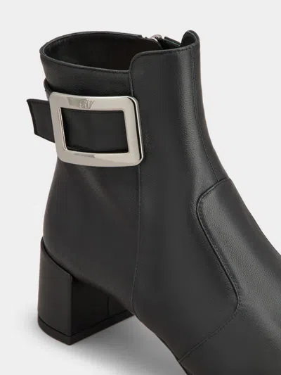 Roger Vivier Polly Booties In Leather In Black