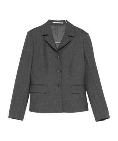 Tagliatore Tailored Gray Jacket With Notched Collar In Gray