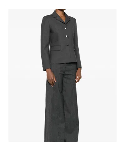 Tagliatore Tailored Gray Jacket With Notched Collar In Gray