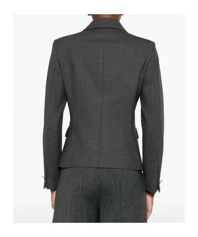 Tagliatore Tailored Gray Jacket With Notched Collar In Gray