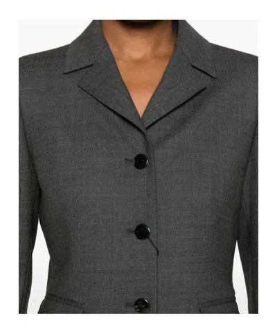 Tagliatore Tailored Gray Jacket With Notched Collar In Gray