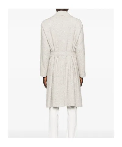 Hevo Belted Coat In White
