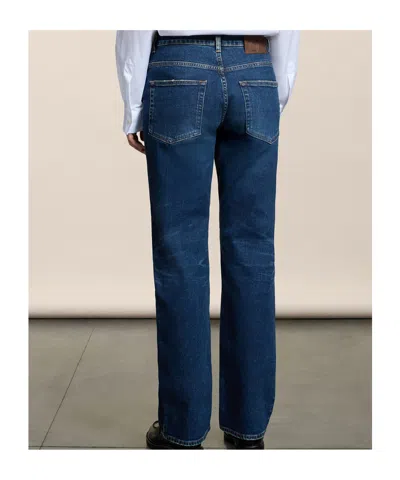 Pence Whiskering-effect Jeans In Blue