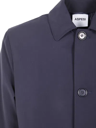 Aspesi Single Breasted Casual Jacket In Blue