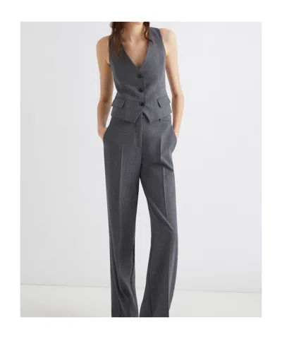 Marella Wool-blend Gilet In Gray