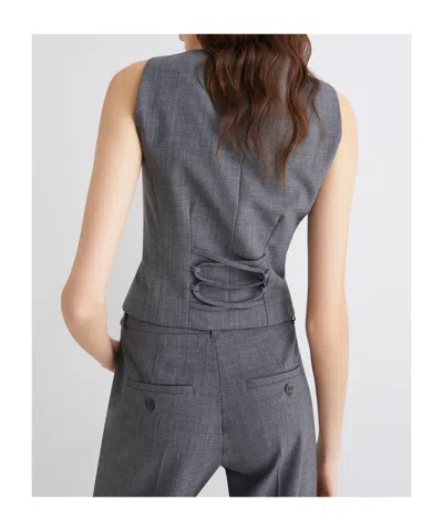 Marella Wool-blend Gilet In Gray