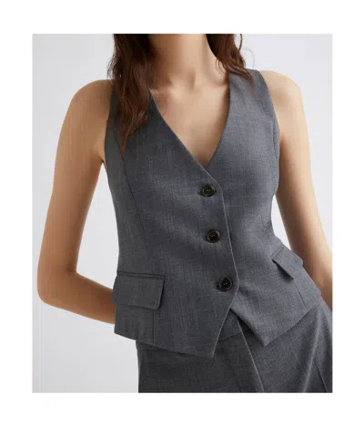 Marella Wool-blend Gilet In Gray