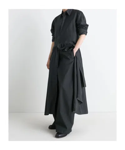 Lemaire Gathered Buttoned Dress In Black