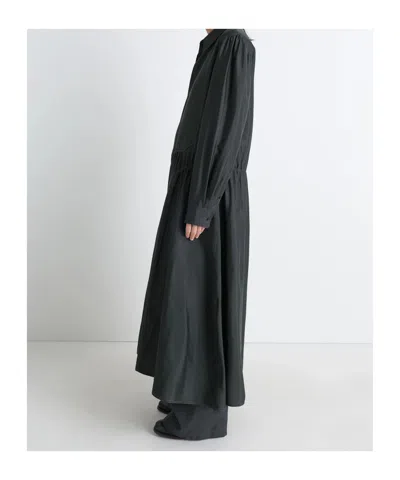 Lemaire Gathered Buttoned Dress In Black