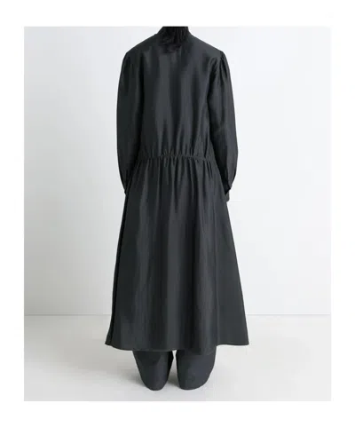 Lemaire Gathered Buttoned Dress In Black