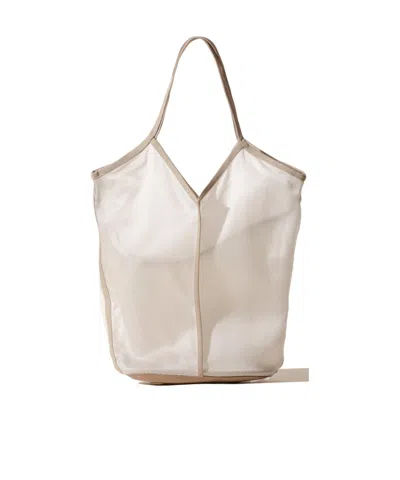 Hereu Calella Small Mesh Silk Tote Bag In Neutral