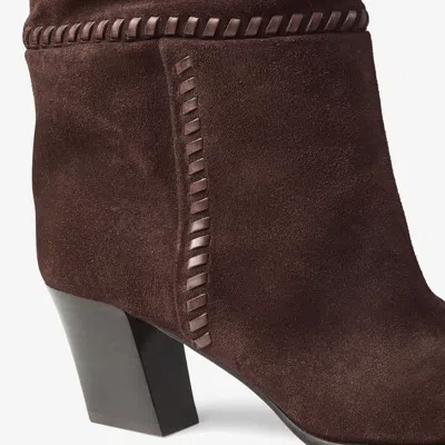 Jimmy Choo Hart Stitch 60 Suede Knee-high Boots In Brown