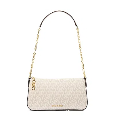 Michael Kors Monogram-pattern Shoulder Bag In Neutral