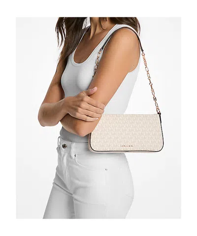 Michael Kors Monogram-pattern Shoulder Bag In Neutral
