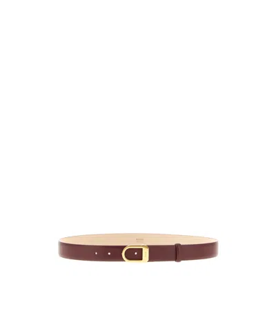 Khaite Smooth Saddle Leather Belt In Brown